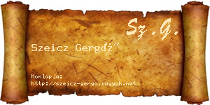 Szeicz Gergő névjegykártya